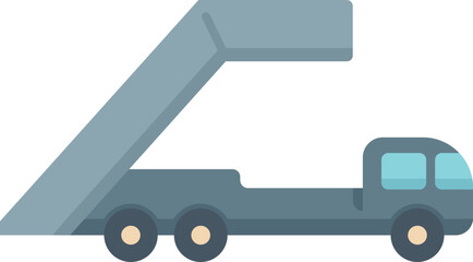Airplane stairs icon flat vector. Ground airport. Cargo truck isolated
