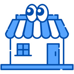 Shop blue outline icon