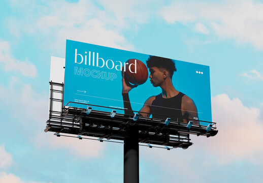 Horizontal Billboard in a Bright Day Mockup