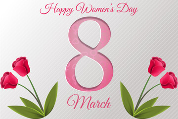 international Women's day background with floral decorations. Vector Illustration. 