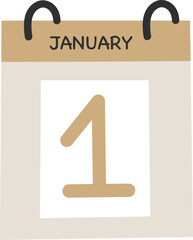 1st january calendar illustration