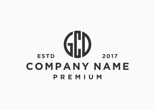 letter gcd circle logo design vector illustration template