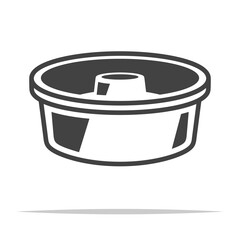 Tube cake pan icon transparent vector isolated