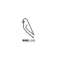 Parrot design line art logo illustration