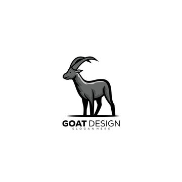 goat mascot logo illustration template design vector
