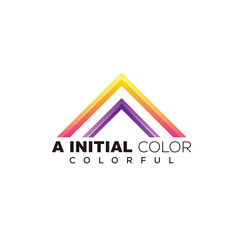 letter a design with roof logo template gradient