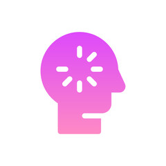 thinking flat gradient icon