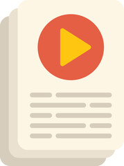 Editor papers icon flat vector. Video montage. Edit sound isolated