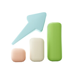 graph down chart bar growth 3d icon