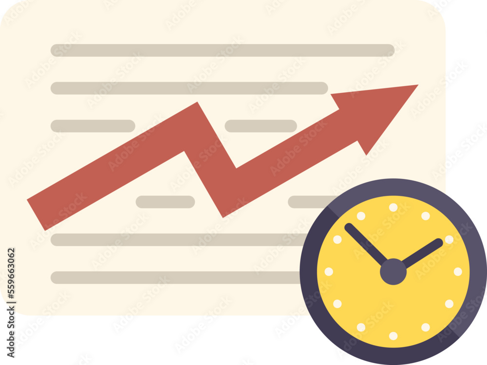 Poster work flow time icon flat vector. control task. team go isolated