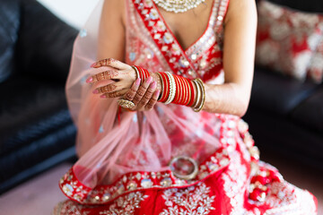 Indian HIndu bride's wedding henna mehendi mehndi hands close up