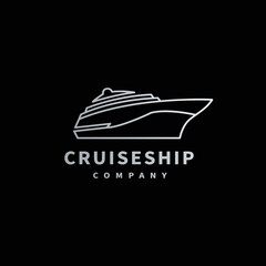 minimalist logo style yacht cruise ship logo design for sea vacation 3