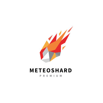 meteor shard logo design illustration with geometric style