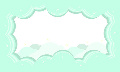 Abstract kawaii clouds on pastel background.