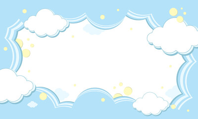 Abstract kawaii clouds on pastel background.