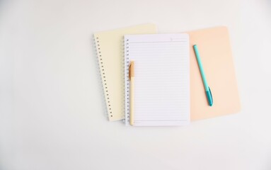 Blank Notebook on White Background