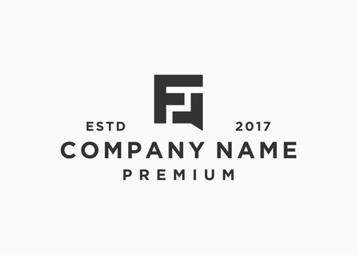 letter fq square logo design vector illustration template