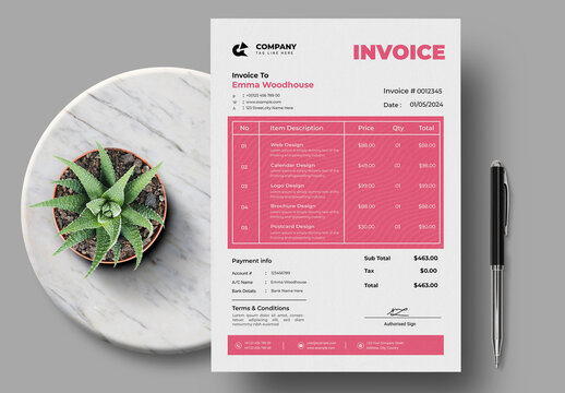 Business Invoice Design Template