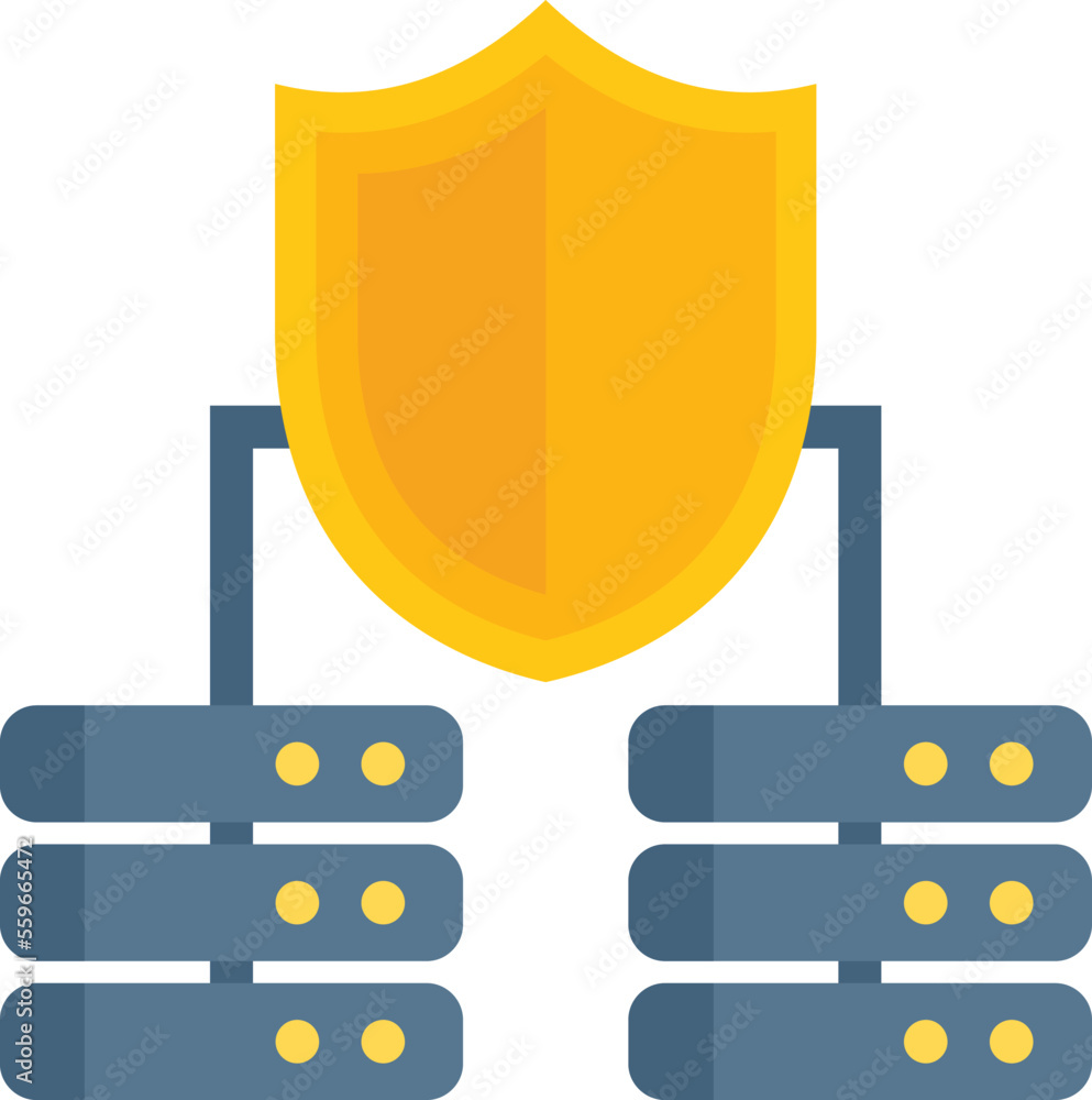Poster server data privacy icon flat vector. protect password. personal safe isolated