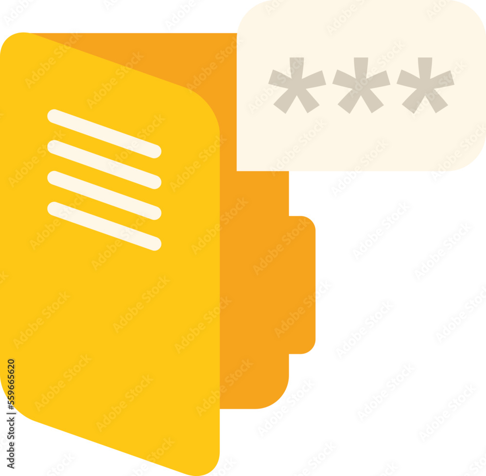 Poster folder privacy icon flat vector. data protect. information secure isolated
