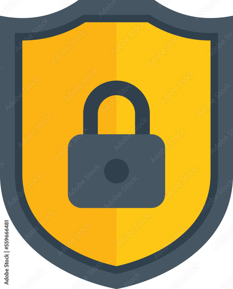 Poster shield privacy icon flat vector. data protect. secure information isolated
