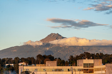 Beautiful view of the erupting Popocatepetl volcano in Mexico. © nikwaller