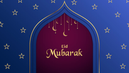 Fototapeta na wymiar Vector eid mubarak ramadan kareem decorative background template design
