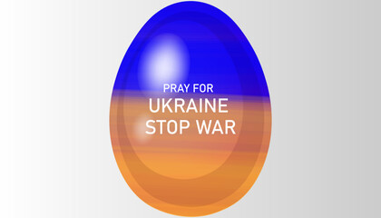 Vector stop war in ukraine text with watercolor flag theme vector design
