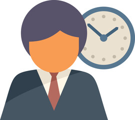 Work hour help icon flat vector. Office service. Client personal isolated