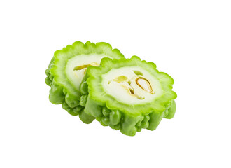 slice bitter melon on transparent png