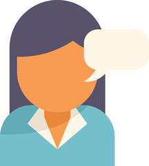 Customer talk icon flat vector. Work online. Hotline client isolated