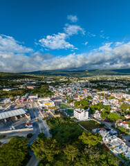 Fototapeta na wymiar Aerial view of beautiful city in Mexico. 