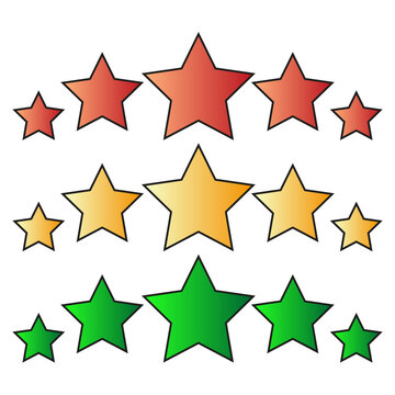 Colored stars icons. Vector illustration.