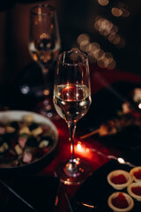 glasses of wine on the table, holiday atmosphere