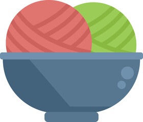Knitting ball icon flat vector. Wool knit. Scarf yarn isolated