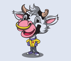 Mascot cartoon animal expresion vector design