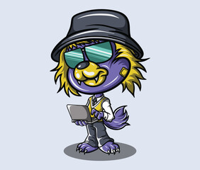 Mascot cartoon animal expresion vector design