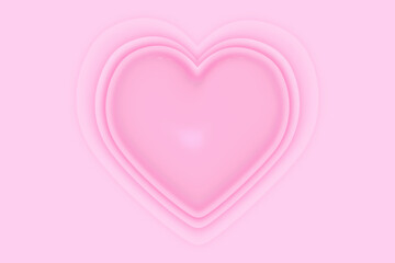 Pink hearts shape on pink background. Illustration basic for valentine card , love and wedding concept.