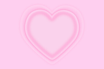 Pink hearts shape on pink background. Illustration basic for valentine card , love and wedding concept.