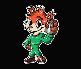 Mascot cartoon animal expresion vector design