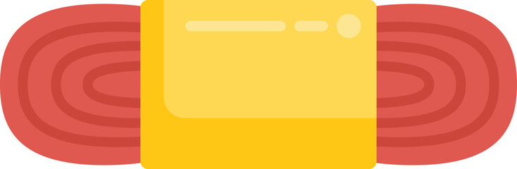 Fabric craft icon flat vector. Wool knit. Winter ball isolated