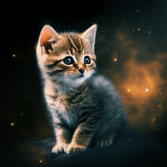 cat in the night. Generative AI.