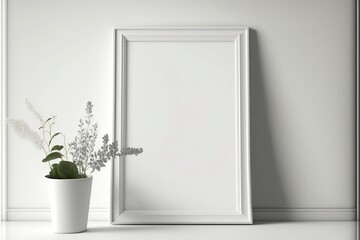 Blank vertical picture frame mockup