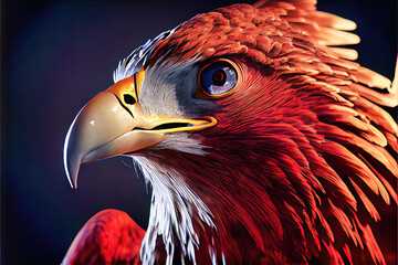 Burning Phoenix Bird - This fiery bird has hot orange and red-orange plumage with regal and majestic head and beak. Generative AI with 3D shading for photorealism