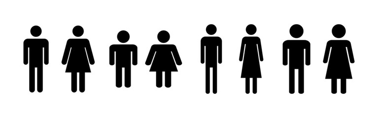 Man and woman icon vector for web and mobile app. male and female sign and symbol. Girls and boys