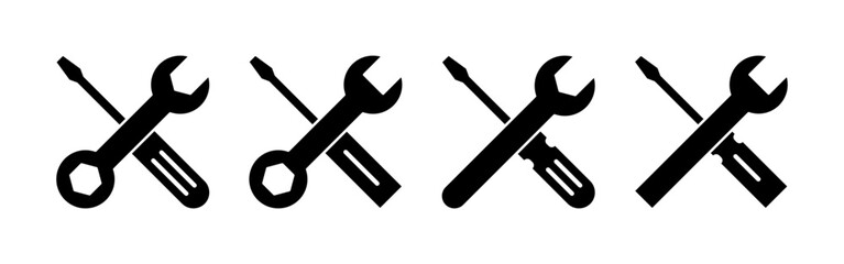 Repair tools icon vector for web and mobile app. tool sign and symbol. setting icon. Wrench and screwdriver. Service