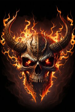 devil skull art