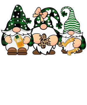 Gnomes St Patrick's Day Shirt Family Matching Gnome Shamrock Sublimation Designs