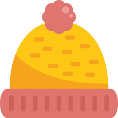 Knitting winter hat icon flat vector. Wool knit. Craft fabric isolated