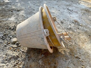 old rusty buckets for construction